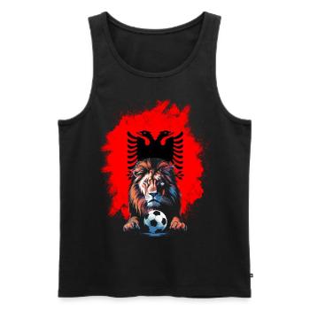 Albanien Geschenk Albania Shqiperi Fußball - Männer Premium Bio Tank Top - Schwarz - Vorne - AI Model Male 178 light (178cm)