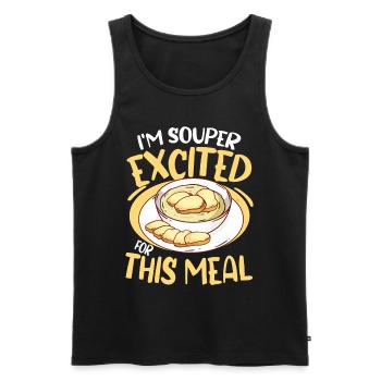 I'm Souper Excited For This Meal - Männer Premium Bio Tank Top - Schwarz - Vorne - AI Model Male 178 light (178cm)