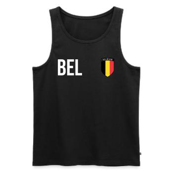 Belgien Belgique Belgie Belgium Brüssel Fußball - Männer Premium Bio Tank Top - Schwarz - Vorne - Michal (187cm)