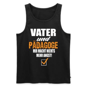 Vater und Pädagoge - Männer Premium Bio Tank Top - Schwarz - Vorne - Michal (187cm)