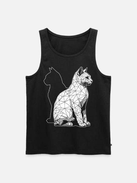 Abstract Geometric Polygonal Cat - Men's Premium Organic Tank Top - black