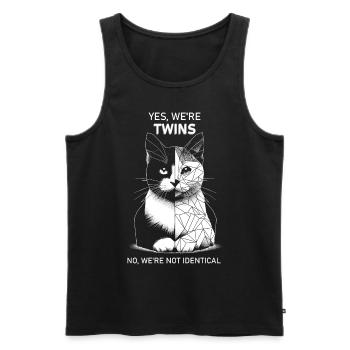 Yes We Are Twins No Were Not Identical - Men's Premium Organic Tank Top - black - Front - AI Model Male 178 light (178cm)