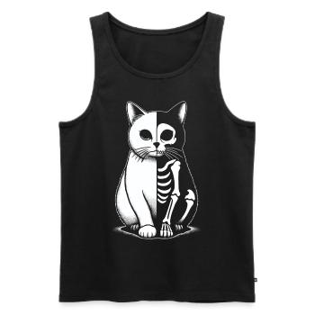 Cat Skeleton Halloween - Men's Premium Organic Tank Top - black - Front - AI Model Male 178 light (178cm)