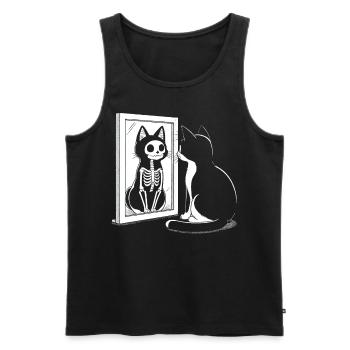 Cat Looking In Mirror - Männer Premium Bio Tank Top - Schwarz - Vorne - AI Model Male 178 light (178cm)