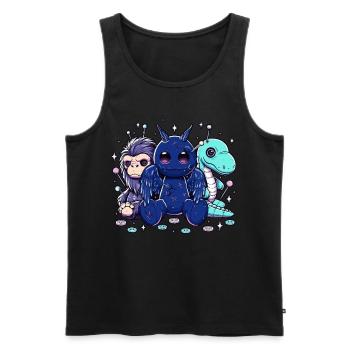 Pastel Goth Cryptids - Männer Premium Bio Tank Top - Schwarz - Vorne - AI Model Male 178 light (178cm)