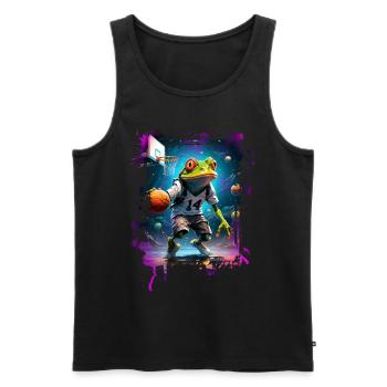 Basketball Frog - Men's Premium Organic Tank Top - black - Front - Michal (187cm)