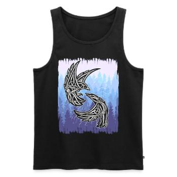 Schamane Keltische Vögel Natur Vogel Wald - Männer Premium Bio Tank Top - Schwarz - Vorne - AI Model Male 178 light (178cm)
