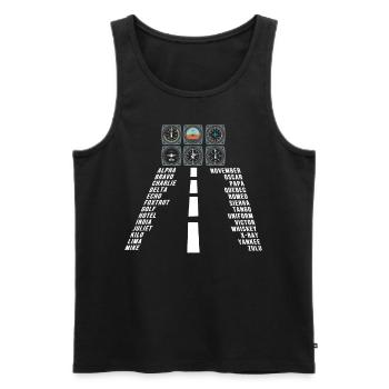 Airplane Tshirt Men's Helicopter Pilot Airplane - Men's Premium Organic Tank Top - black - Front - AI Model Male 178 light (178cm)
