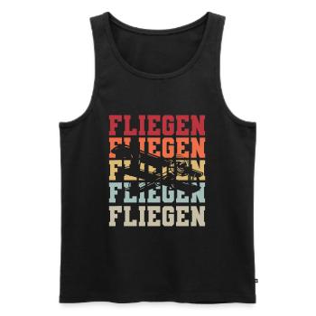 Airplane Tshirt Men's Helicopter Pilot Airplane - Men's Premium Organic Tank Top - black - Front - AI Model Male 178 light (178cm)