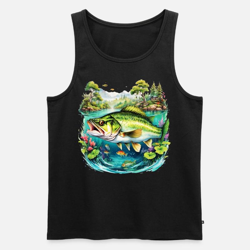 Barsch-Fisch - Männer Premium Bio Tank Top - Schwarz