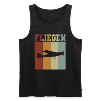 Flugzeug Tshirt Herren Helikopter Pilot Flieger - Männer Premium Bio Tank Top - Schwarz - Vorne - AI Model Male 178 light (178cm)
