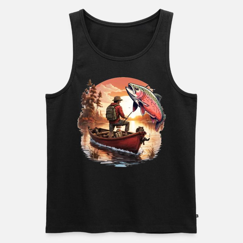 Barsch-Fisch - Männer Premium Bio Tank Top - Schwarz
