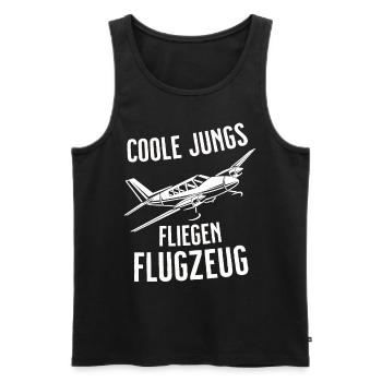 Flugzeug Tshirt Herren Helikopter Pilot Flieger - Männer Premium Bio Tank Top - Schwarz - Vorne - AI Model Male 178 light (178cm)