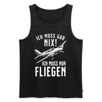 Airplane Tshirt Men's Helicopter Pilot Airplane - Men's Premium Organic Tank Top - black - Front - AI Model Male 178 light (178cm)