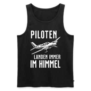 Flugzeug Tshirt Herren Helikopter Pilot Flieger - Männer Premium Bio Tank Top - Schwarz - Vorne - AI Model Male 178 light (178cm)