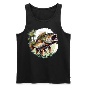Poisson bar - Débardeur bio Premium Homme - noir - Devant - AI Model Male 178 light (178cm)