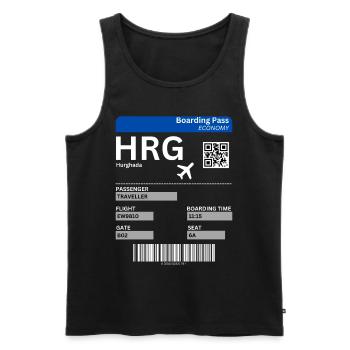 Hurghada Egypt Flight Ticket Holiday Idea - Men's Premium Organic Tank Top - black - Front - AI Model Male 178 light (178cm)