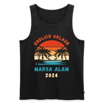 Marsa Alam Urlaub 2024 Ägypten Reise Idee - Männer Premium Bio Tank Top - Schwarz - Vorne - Michal (187cm)