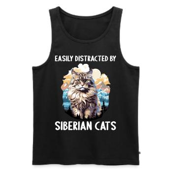 Chat Sibérien Sibirische Katze - Débardeur bio Premium Homme - noir - Devant - Michal (187cm)