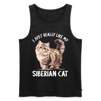 Chat Sibérien Sibirische Katze - Débardeur bio Premium Homme - noir - Devant - Michal (187cm)
