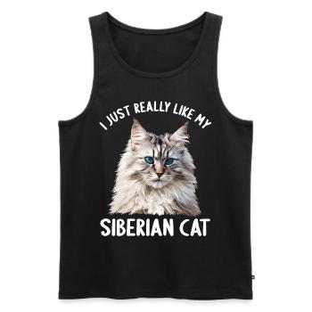 Siberian Cat Sibirische Katze - Männer Premium Bio Tank Top - Schwarz - Vorne - AI Model Male 178 light (178cm)