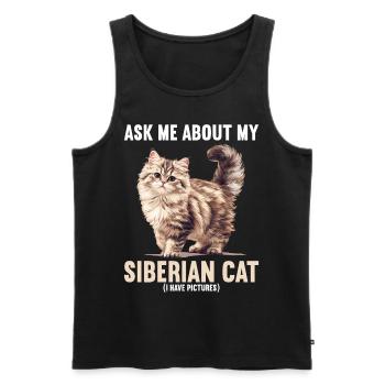 Siberian Cat Sibirische Katze - Männer Premium Bio Tank Top - Schwarz - Vorne - Michal (187cm)