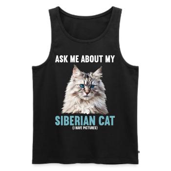 Chat Sibérien Sibirische Katze - Débardeur bio Premium Homme - noir - Devant - Michal (187cm)