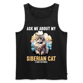 Siberian Cat Sibirische Katze - Männer Premium Bio Tank Top - Schwarz - Vorne - Michal (187cm)