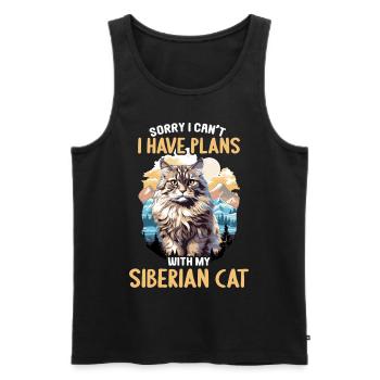 Siberian Cat Sibirische Katze - Männer Premium Bio Tank Top - Schwarz - Vorne - AI Model Male 178 light (178cm)