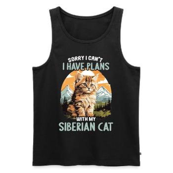 Chat Sibérien Sibirische Katze - Débardeur bio Premium Homme - noir - Devant - Michal (187cm)