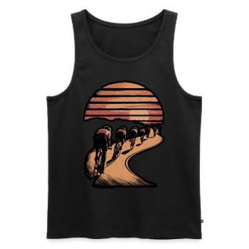 Bicycle Tour Mountains Road Bike Bike Nature Excursion - Men's Premium Organic Tank Top - black - Front - AI Model Male 178 light (178cm)