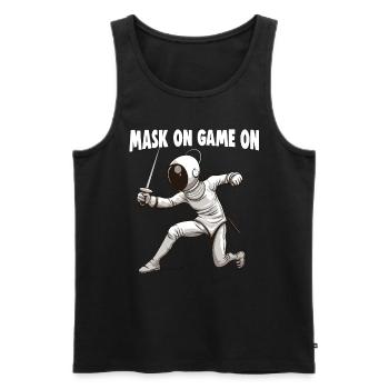 Masque Fencer Sport Design Sur Jeu Sur L’escrime De Combat - Débardeur bio Premium Homme - noir - Devant - Michal (187cm)