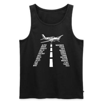 Airplane Tshirt Men's Helicopter Pilot Airplane - Men's Premium Organic Tank Top - black - Front - AI Model Male 178 light (178cm)
