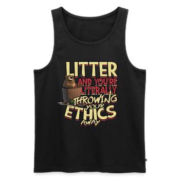 Environmental Protection Environmentalist Climate Protection - Men's Premium Organic Tank Top - black - Front - AI Model Male 178 light (178cm)