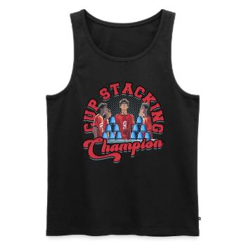 Cup Stacking Champion - Men's Premium Organic Tank Top - black - Front - AI Model Male 178 light (178cm)