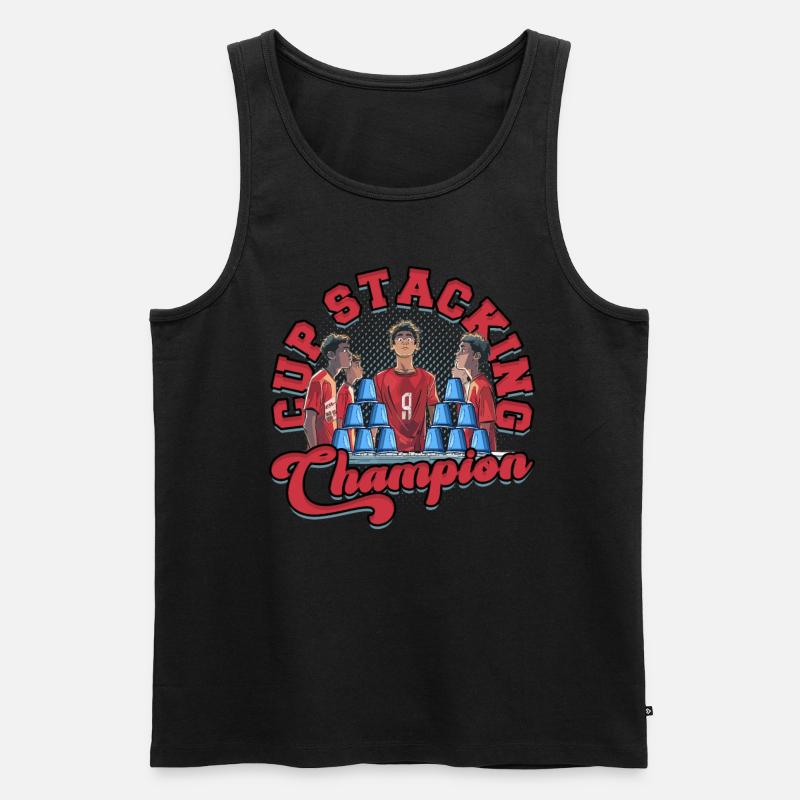 Cup Stacking Champion - Männer Premium Bio Tank Top - Schwarz