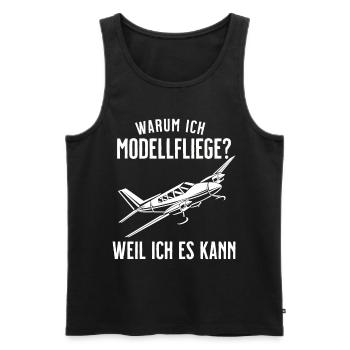Airplane Tshirt Men's Helicopter Pilot Airplane - Men's Premium Organic Tank Top - black - Front - AI Model Male 178 light (178cm)