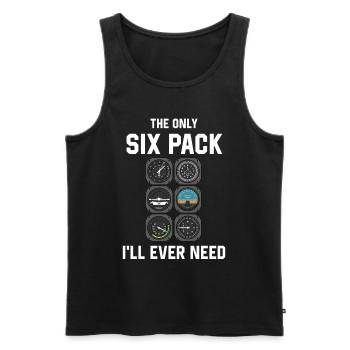 Airplane Tshirt Men's Helicopter Pilot Airplane - Men's Premium Organic Tank Top - black - Front - AI Model Male 178 light (178cm)