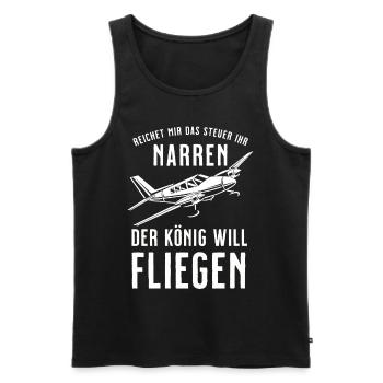 Airplane Tshirt Men's Helicopter Pilot Airplane - Men's Premium Organic Tank Top - black - Front - AI Model Male 178 light (178cm)