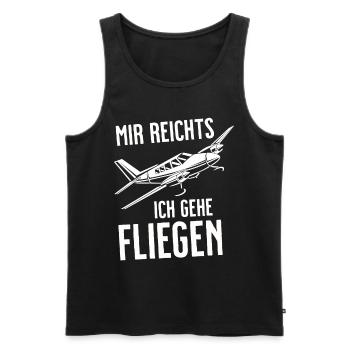 Airplane Tshirt Men's Helicopter Pilot Airplane - Men's Premium Organic Tank Top - black - Front - AI Model Male 178 light (178cm)
