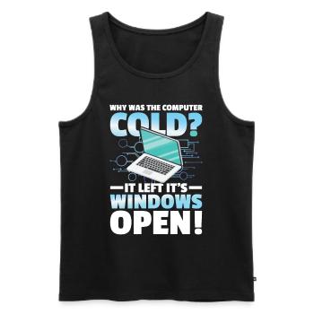 Why Was The Computer cold Left Its Windows Open - Männer Premium Bio Tank Top - Schwarz - Vorne - Michal (187cm)