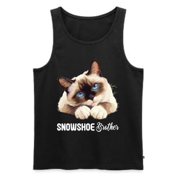 Chaton raquette Chat raquette - Débardeur bio Premium Homme - noir - Devant - AI Model Male 178 light (178cm)