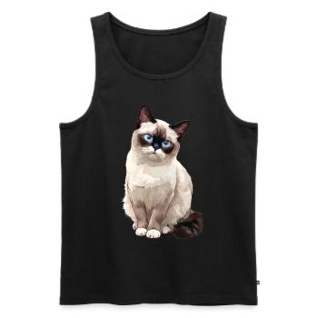 Chaton raquette Chat raquette - Débardeur bio Premium Homme - noir - Devant - Michal (187cm)