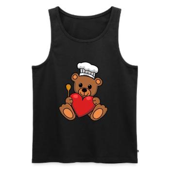 Teddy Koch Kochmütze kochen Teddybär Köchin - Männer Premium Bio Tank Top - Schwarz - Vorne - AI Model Male 178 light (178cm)