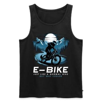 E Bike Dire Citation Cycliste Montagnes Nature - Débardeur bio Premium Homme - noir - Devant - Michal (187cm)