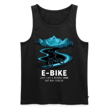 E Bike Dire Citation Cycliste Montagnes Nature - Débardeur bio Premium Homme - noir - Devant - Michal (187cm)