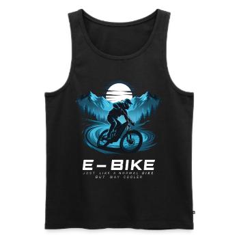 E-Bike Saying Ebiker Cyclist Mountains Nature - Men's Premium Organic Tank Top - black - Front - Michal (187cm)