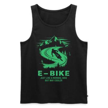 E-Bike Saying Ebiker Cyclist Mountains Nature - Men's Premium Organic Tank Top - black - Front - Michal (187cm)