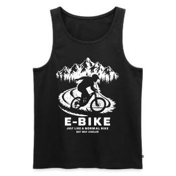 E-Bike Saying Ebiker Cyclist Mountains Nature - Men's Premium Organic Tank Top - black - Front - Michal (187cm)