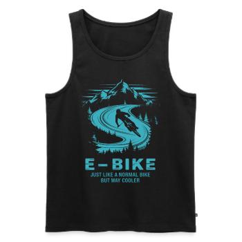 E Bike Dire Citation Cycliste Montagnes Nature - Débardeur bio Premium Homme - noir - Devant - Michal (187cm)